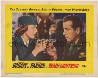 1a348 CHAIN LIGHTNING LC #5 1949 c/u of Humphrey Bogart drinking champagne with Eleanor Parker!