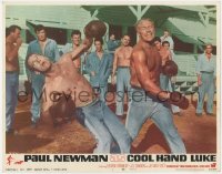 1a372 COOL HAND LUKE LC #1 1967 Paul Newman gets a merciless beating boxing with George Kennedy!