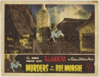 1a681 MURDERS IN THE RUE MORGUE LC #2 R1948 wacky fake gorilla carrying Sidney Fox on rooftop!