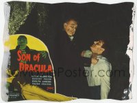 1a858 SON OF DRACULA LC R1948 c/u of enraged Lon Chaney Jr. grabbing Robert Paige by his shirt!