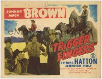 1a206 TRIGGER FINGERS TC 1946 Johnny Mack Brown on horseback and with lots of bad guys!