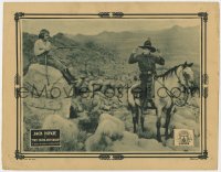 1a937 TWO-FISTED JEFFERSON LC 1922 Jack Hoxie held at gunpoint on his horse by pretty Evelyn Nelson!