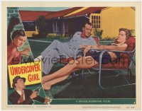 1a940 UNDERCOVER GIRL LC #4 1950 sexy Alexis Smith in swimsuit lounging outdoors with Edmon Ryan!