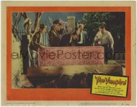 1a949 VAMPIRE LC #8 1957 Kenneth Tobey & top stars examining monster's coffin after digging it up!