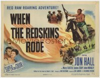 1a226 WHEN THE REDSKINS RODE TC 1951 Native American Jon Hall on horse holding rifle!