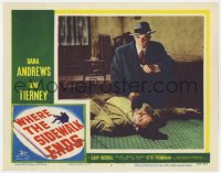 1a967 WHERE THE SIDEWALK ENDS LC #2 R1955 Dana Andrews over dead Craig Stevens, Otto Preminger!