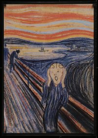 1c280 EDVARD MUNCH 24x33 commercial poster 1970s great print of his legendary 'The Scream'!