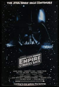 1c281 EMPIRE STRIKES BACK 24x36 commercial poster 1979 Darth Vader helmet in space from advance!