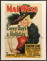 1c283 EVERY DAY'S A HOLIDAY 19x25 commercial poster 1980s Mae West does him wrong all over again!