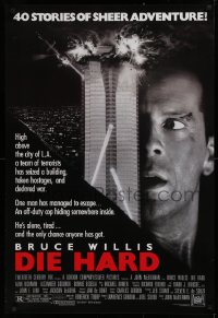 1c592 DIE HARD 1sh 1988 Bruce Willis vs twelve terrorists, action classic, no borders!