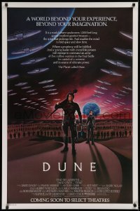 1c601 DUNE advance 1sh 1984 David Lynch, art of MacLachlan & Young on Arrakis with Fremen warriors!