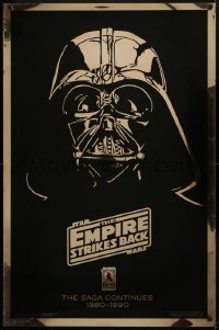 1c606 EMPIRE STRIKES BACK foil Kilian advance 1sh R1990 art of Darth Vader by Dana Stedry!