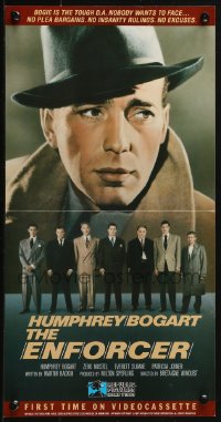 1c158 ENFORCER 9x18 video poster R1987 great different images of Humphrey Bogart and cast!