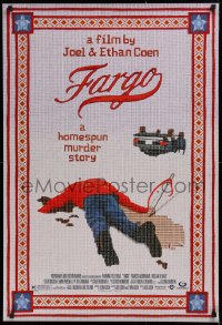 1c615 FARGO DS 1sh 1996 a homespun murder story from Coen Brothers, Dormand, needlepoint design!