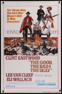 1c643 GOOD, THE BAD & THE UGLY int'l 1sh R1980 Clint Eastwood, Lee Van Cleef, Leone classic!