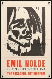 1c226 EMIL NOLDE 15x23 museum/art exhibition 1963 art of a face by Emil Nolde!