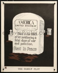 1c373 FAMILY PLOT 18x22 special poster 1961 gravestone of the United States, died in the 1980s!