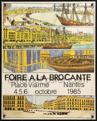 1c377 FOIRE A LA BROCANTE 19x24 French special poster 1985 city and ships by Morin Gerard!