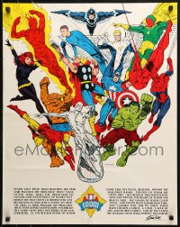 1c378 FOOM 22x28 special poster 1973 Friends of Ol' Marvel, Jim Steranko art of many characters!