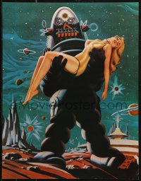 1c379 FORBIDDEN PLANET 2-sided 17x22 special poster 1970s full-length Leslie Nielsen & sexy Anne Francis!