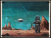 1c380 FORBIDDEN PLANET signed 18x23 poster 1978 by Di Fate, Robby the Robot, Cinefantastique!