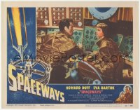 1k842 SPACEWAYS LC #7 1953 Howard Duff & Eva Bartok at controls of ship, Terence Fisher, Hammer!