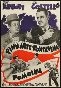 1p390 LITTLE GIANT Finnish 1947 Bud Abbott & Lou Costello, Toimi Kiviharju design!