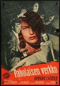 1p433 WEB Finnish 1948 Edmond O'Brien & sexy full-length Ella Raines, different film noir!