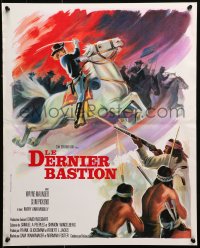 1p592 LEGEND OF CUSTER French 18x22 1968 Grinsson art of Wayne Maunder in raid against the Indians!