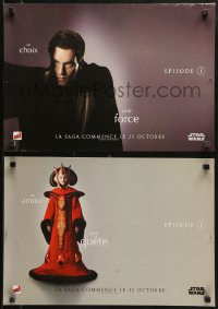 1p620 PHANTOM MENACE group of 6 French 15x21 1999 Lucas, Star Wars Episode I, NRJ radio!