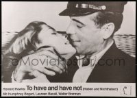 1p140 TO HAVE & HAVE NOT German 17x23 R1970s Humphrey Bogart, sexy Lauren Bacall, Hawks & Hemingway!