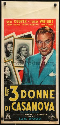 1p748 CASANOVA BROWN Italian locandina 1947 different art of Cooper & portraits of female stars!