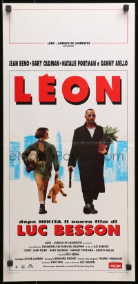 1p798 PROFESSIONAL Italian locandina 1995 Luc Besson's Leon, Jean Reno with gun, young Natalie Portman!