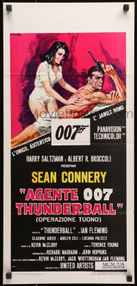 1p813 THUNDERBALL Italian locandina R1971 art of Sean Connery as James Bond 007 by Ciriello!