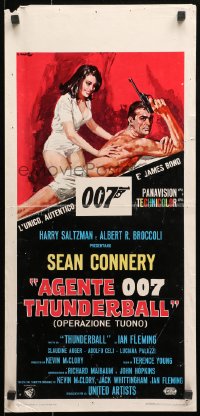 1p812 THUNDERBALL Italian locandina 1965 art of Sean Connery as James Bond 007 by Ciriello!