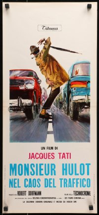 1p816 TRAFFIC Italian locandina 1971 Jacques Tati as Mr. Hulot, different art by Averardo Ciriello