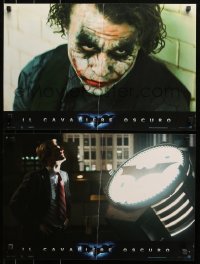 1p828 DARK KNIGHT group of 2 Italian 16x24 pbustas 2008 w/different close-up of Ledger as the Joker!