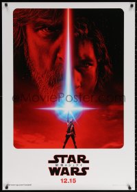 1p871 LAST JEDI teaser Japanese 29x41 2017 Star Wars, incredible sci-fi image of Hamill, Driver & Ridley!