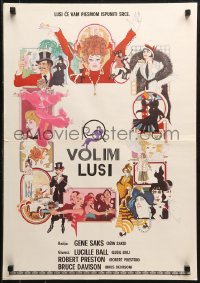 1p476 MAME Yugoslavian 20x28 1974 Lucille Ball, from Broadway musical, cool Bob Peak artwork!