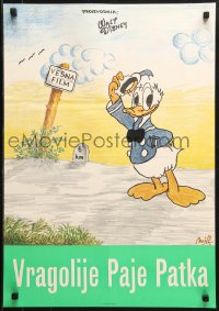 1p511 VRAGOLIJE PAJE PATKA Yugoslavian 19x27 1980s Walt Disney, different Mir art of Donald Duck!