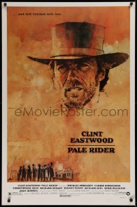 1r778 PALE RIDER 1sh 1985 great artwork of cowboy Clint Eastwood by C. Michael Dudash!