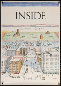 1r370 INSIDE SAN FRANCISCO 29x41 special poster 1978 Steinberg-like art by James McCaffrey!