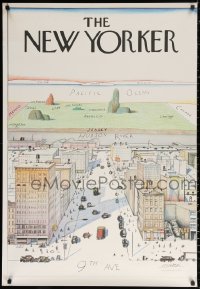 1r388 NEW YORKER 29x42 special poster 1976 classic Saul Steinberg art of view of the world!