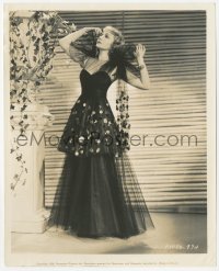 1t183 BLUEBEARD'S EIGHTH WIFE 8x10 still 1938 Claudette Colbert modeling a dress of black tulle!