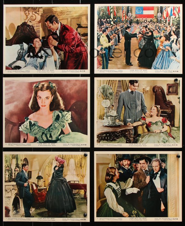 1x015 Gone With The Wind 9 Color 8x10 Stills R1967 Clark Gable Vivien Leigh