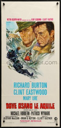 1y374 WHERE EAGLES DARE Italian locandina 1969 Clint Eastwood, Richard Burton, different Stefano art!