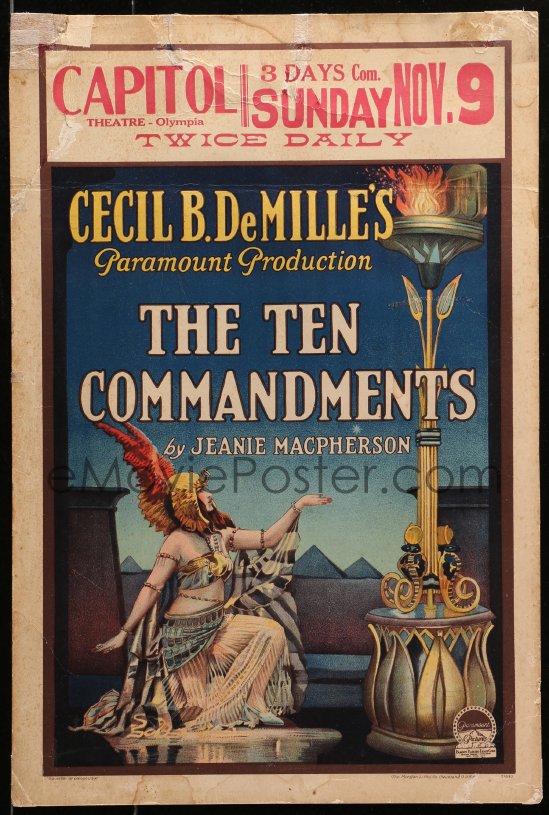 EMoviePoster.com: 2b065 TEN COMMANDMENTS WC 1923 Cecil B. DeMille ...