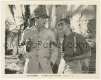 2h581 LOST PATROL 8x10 still 1934 sad Boris Karloff stares at smoking Victor McLaglen in uniform!