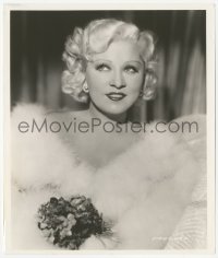 2h600 MAE WEST 8x9.5 still 1937 glamorous Paramount head & shoulders portrait with fur & flowers!