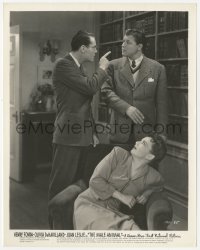 2h603 MALE ANIMAL 8x10 still 1942 Olivia de Havilland watches Henry Fonda & Jack Carson argue!